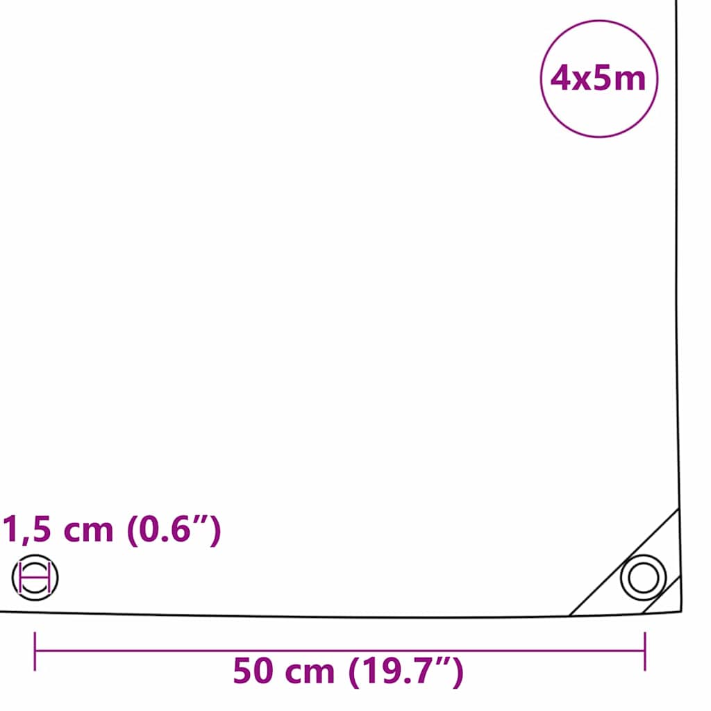 Tarpaulin 650g / m² Beige 4 x 5 m Lærred med PVC-belægning