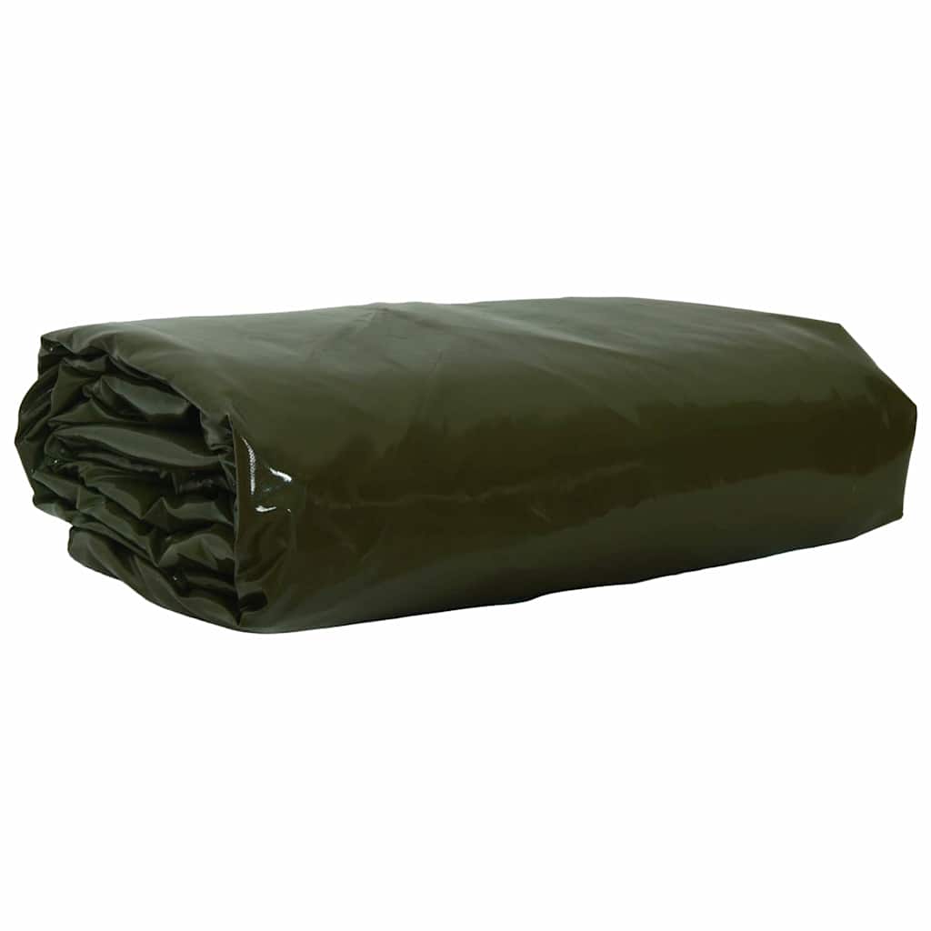 Tarpaulin 650g / m² Oliven grøn 6 x 8 m Lærred med PVC-belægning