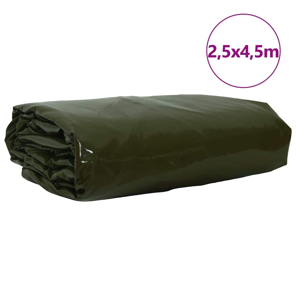 Tarpaulin 650g / m² Oliven grøn 2,5 x 4,5 m