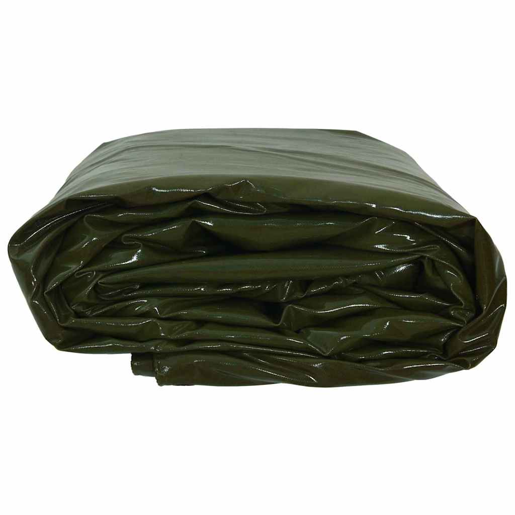 Tarpaulin 650g / m² Oliven grøn 5 x 8 m Lærred med PVC-belægning