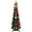 Kunstigt juletræ med 50 LED'er med stativ Grøn 125 cm PVC