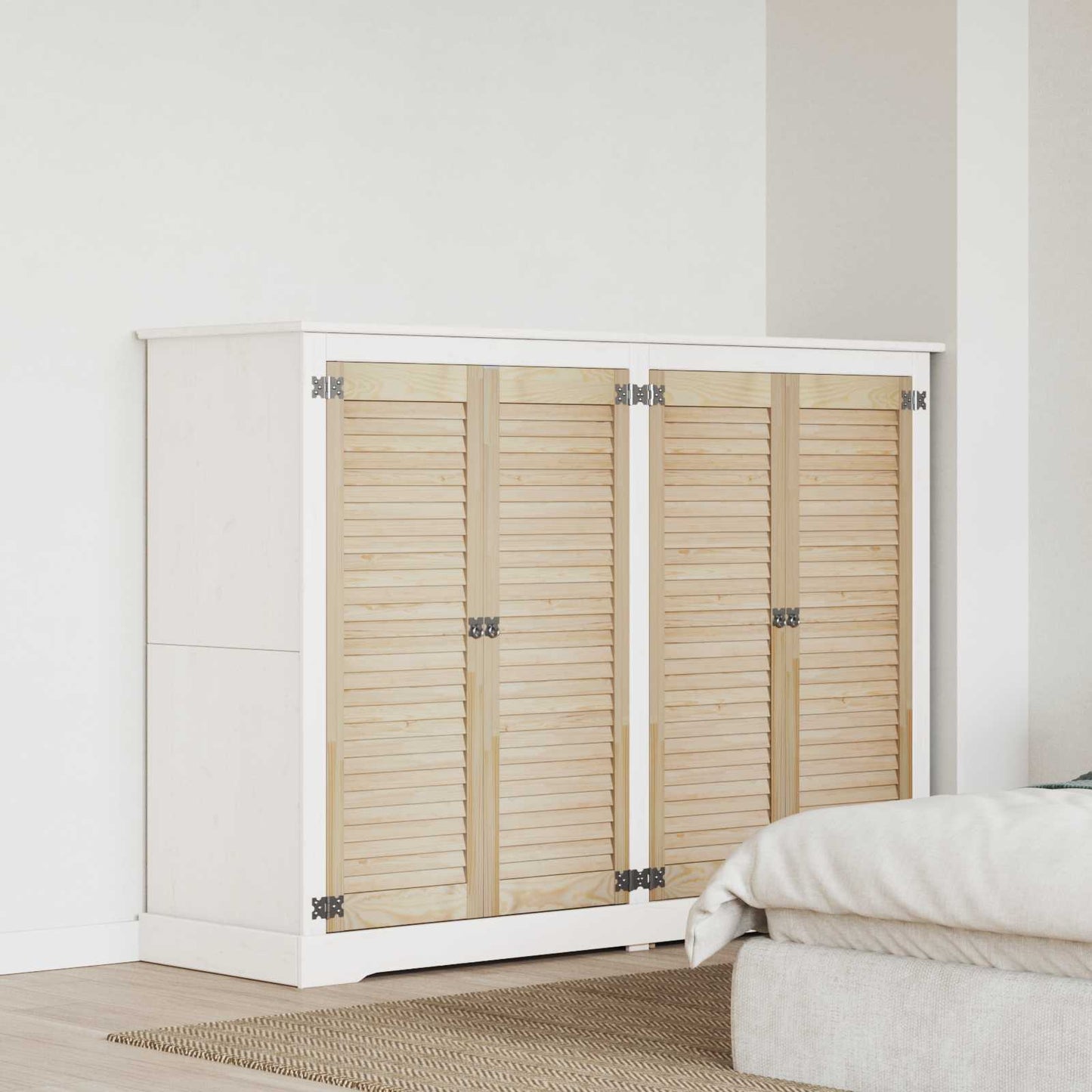 Skabsdør 4 pcs Naturfarvet 110 x 2,1 x 39,5 cm Massiv fyrretræ