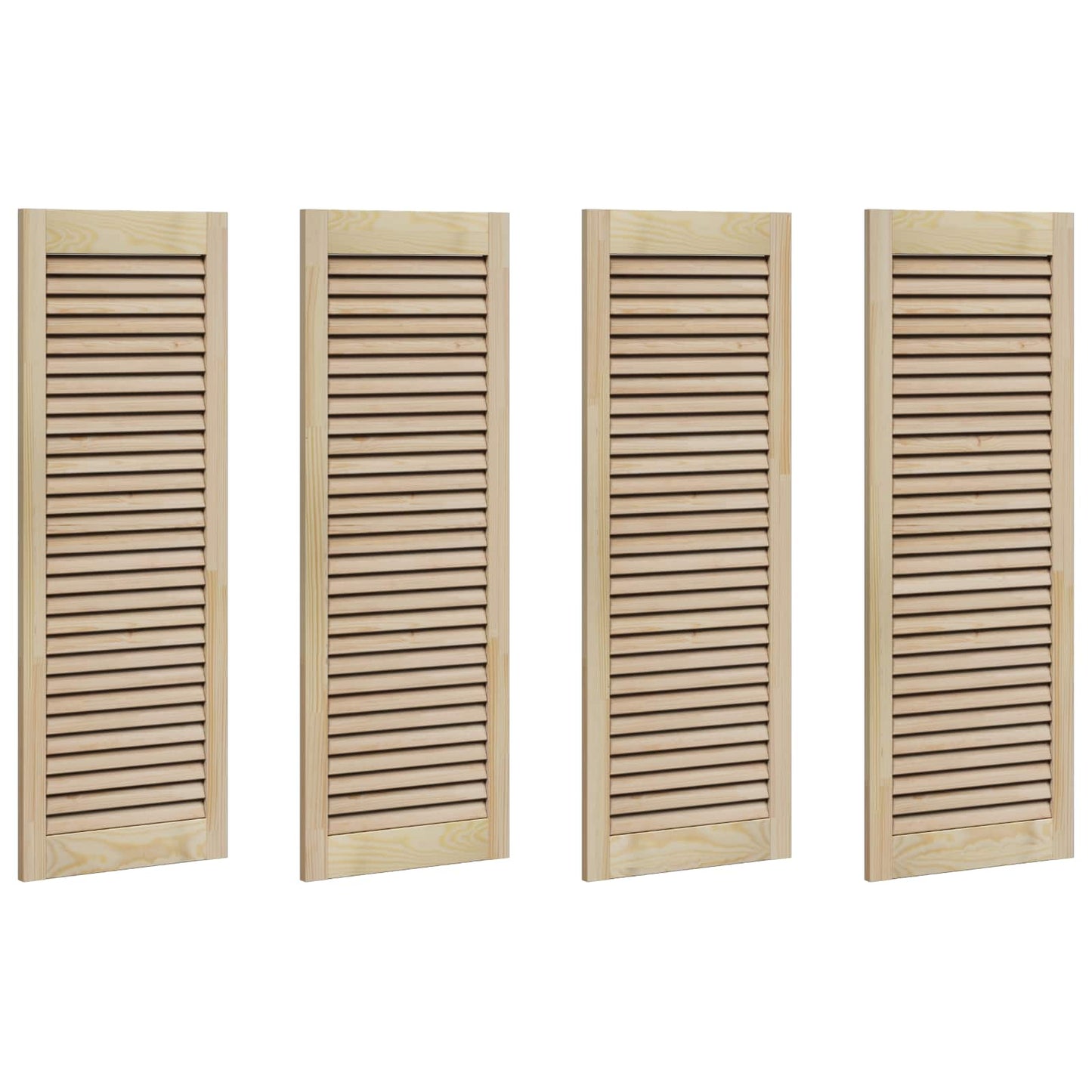Skabsdør 4 pcs Naturfarvet 110 x 2,1 x 39,5 cm Massiv fyrretræ