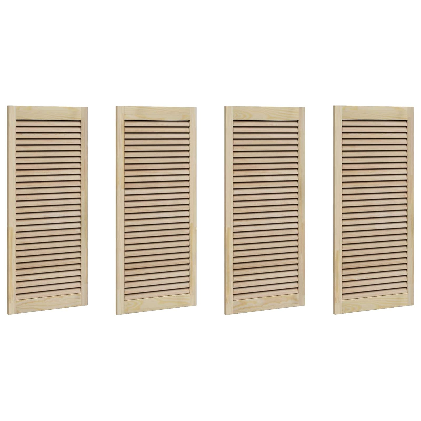 Skabsdør 4 pcs Naturfarvet 49,5 x 2,1 x 110 cm Massiv fyrretræ