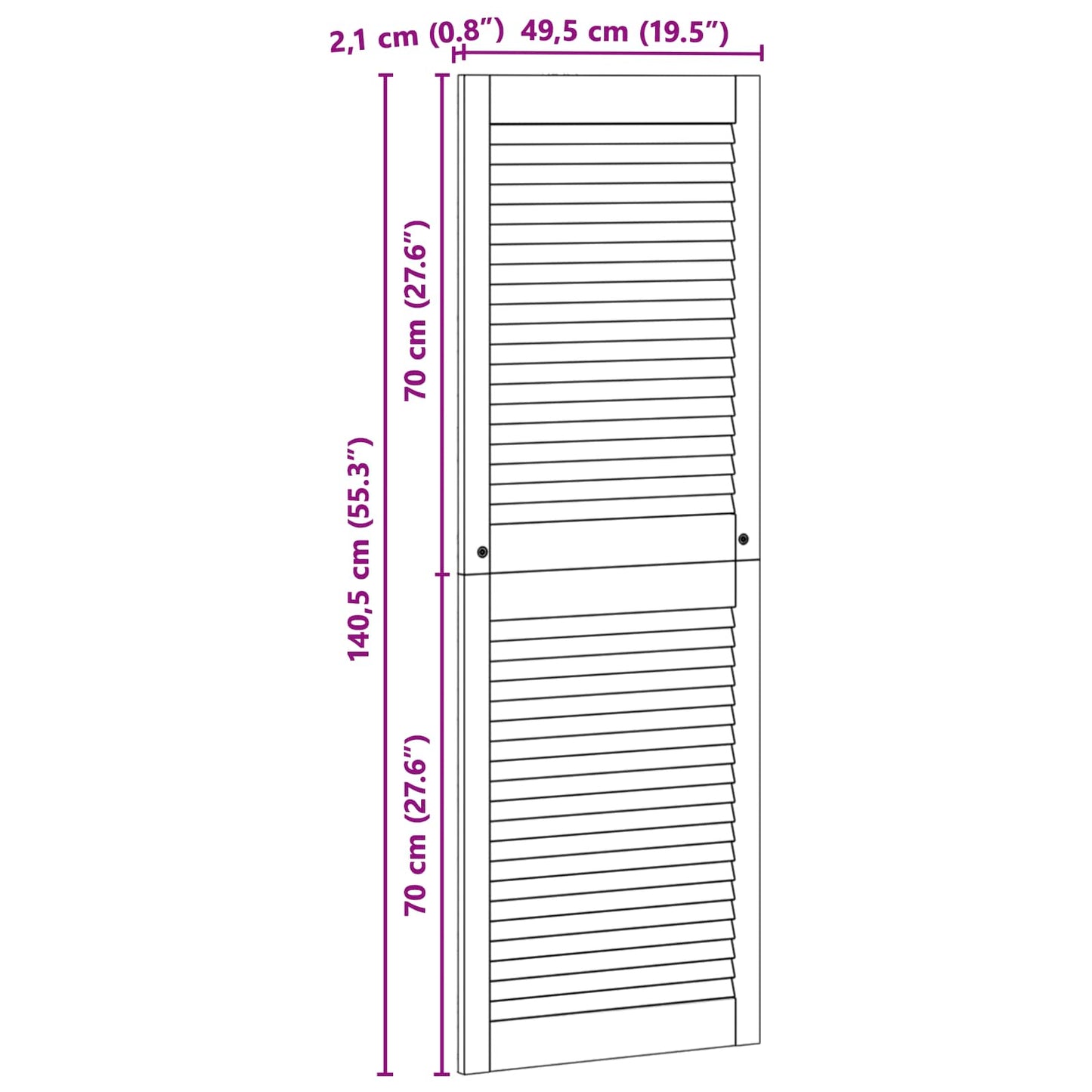 Skabsdør med dør 4 pcs Naturfarvet 49,5 x 2,1 x 140,5 cm