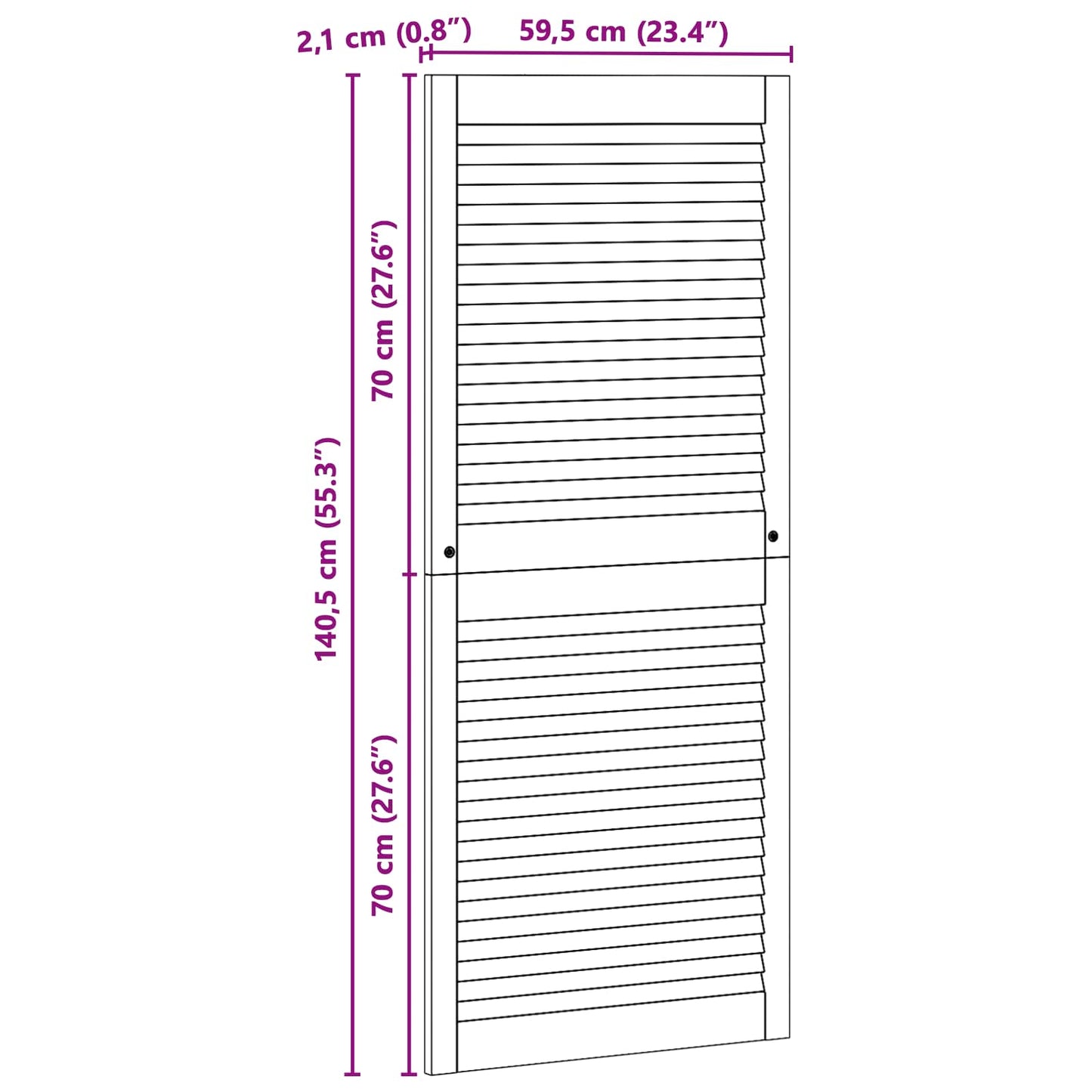 Skabsdør med dør 4 pcs Naturfarvet 140,5 x 2,1 x 59,5 cm