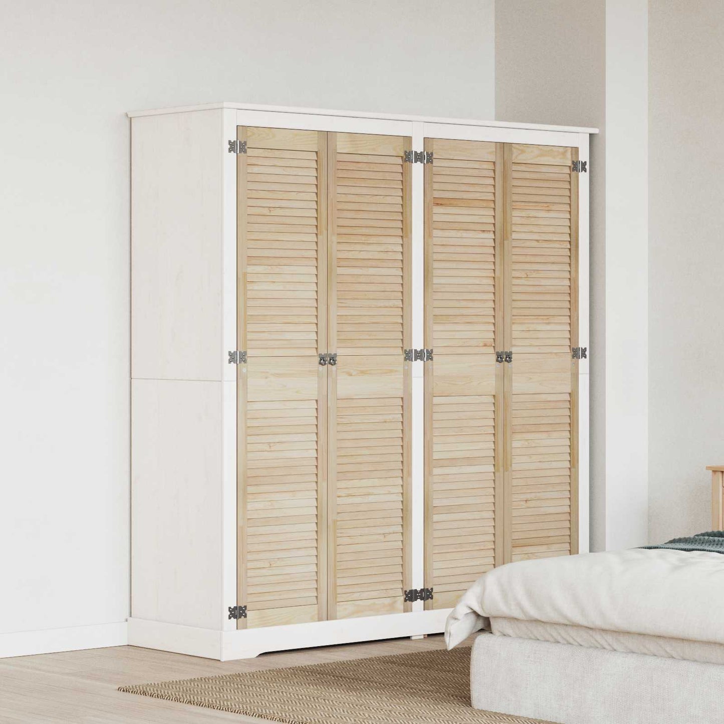 Skabsdør 4 pcs Naturfarvet 170 x 2,1 x 39,5 cm Massiv fyrretræ