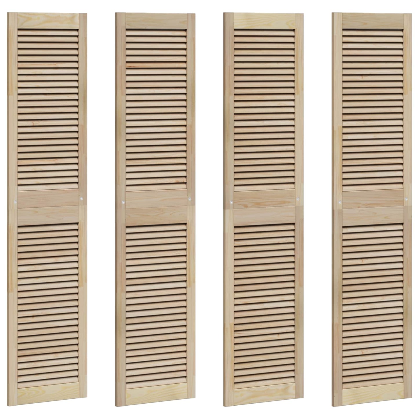 Skabsdør 4 pcs Naturfarvet 170 x 2,1 x 39,5 cm Massiv fyrretræ