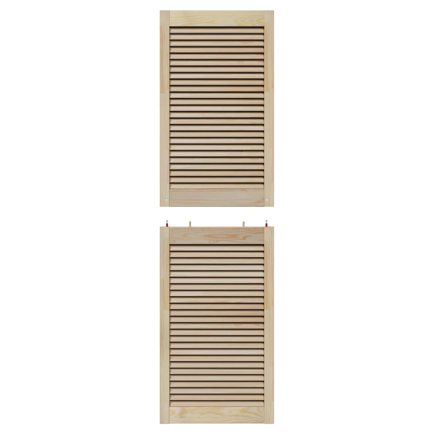 Skabsdør 4 pcs Naturfarvet 170 x 2,1 x 49,5 cm Massiv fyrretræ
