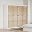 Skabsdør 4 pcs Naturfarvet 170 x 2,1 x 49,5 cm Massiv fyrretræ