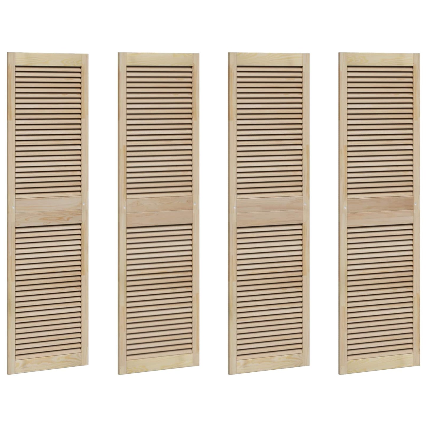 Skabsdør 4 pcs Naturfarvet 170 x 2,1 x 49,5 cm Massiv fyrretræ