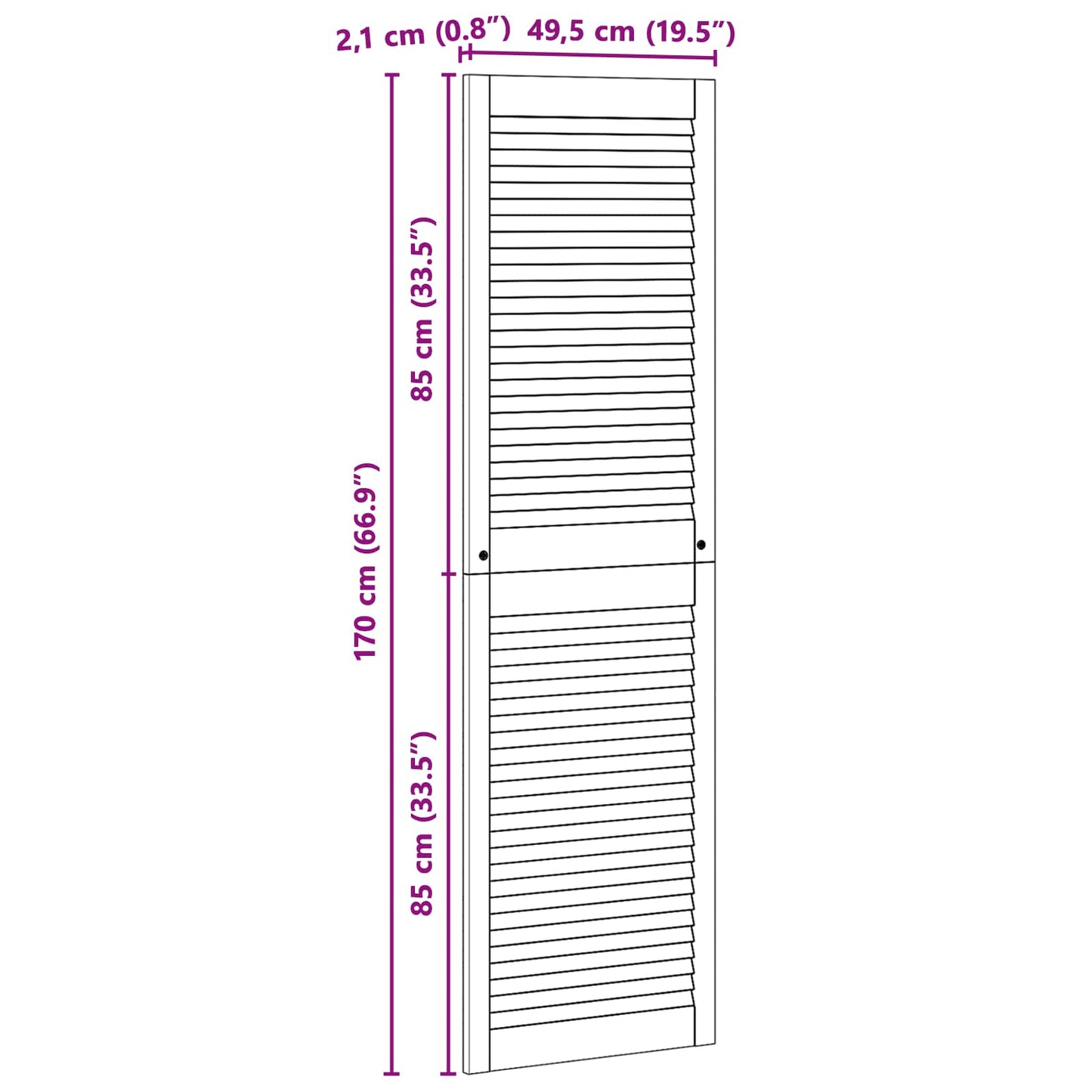 Skabsdør 4 pcs Naturfarvet 170 x 2,1 x 49,5 cm Massiv fyrretræ