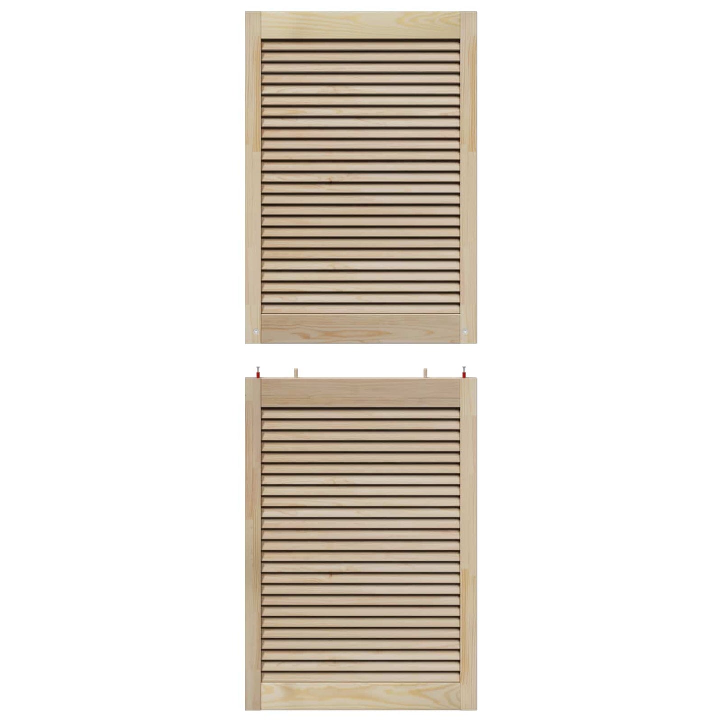 Skabsdør 4 pcs Naturfarvet 170 x 2,1 x 59,5 cm Massiv fyrretræ