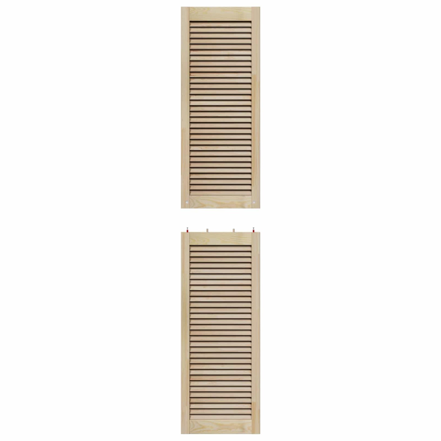 Skabsdør 4 pcs Naturfarvet 201 x 2,1 x 39,5 cm Massiv fyrretræ