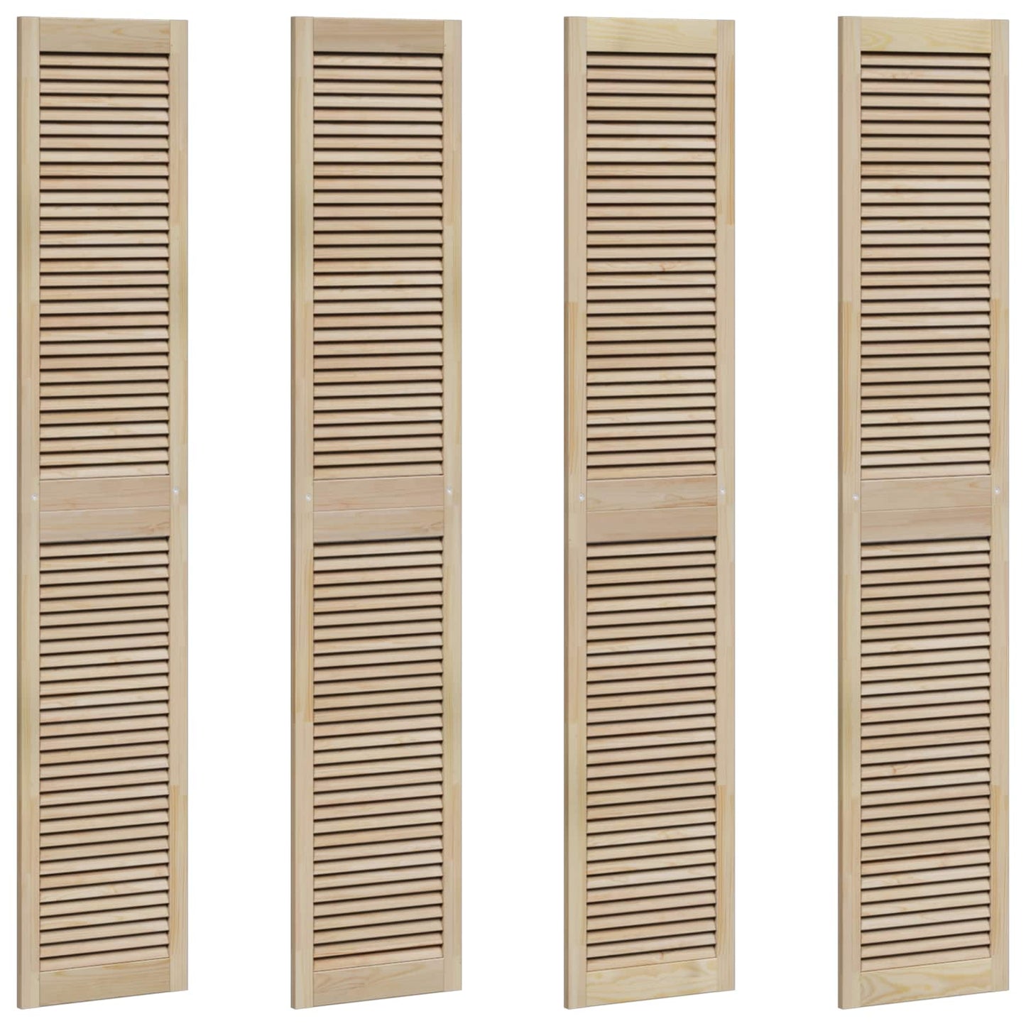 Skabsdør 4 pcs Naturfarvet 201 x 2,1 x 39,5 cm Massiv fyrretræ