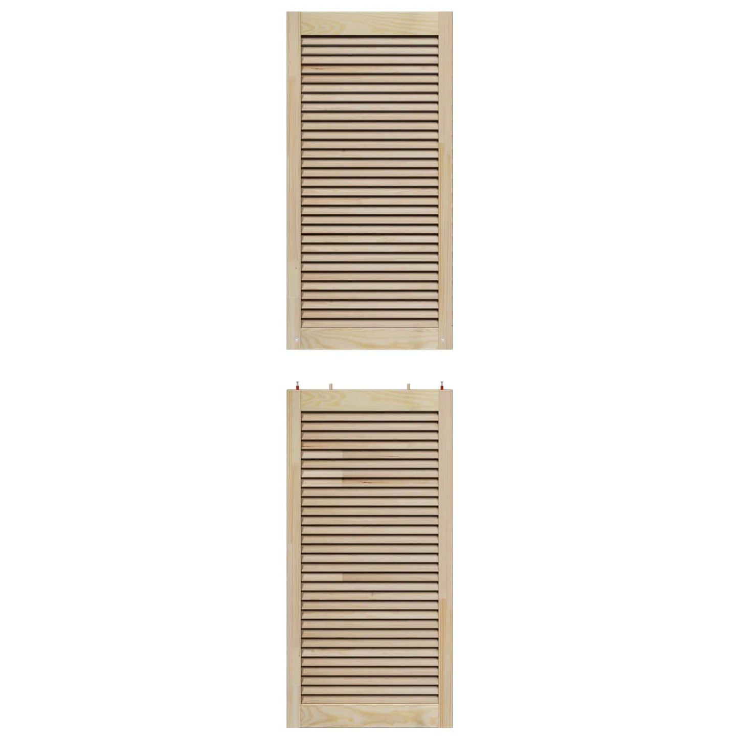 Skabsdør 4 pcs Naturfarvet 201 x 2,1 x 49,5 cm Massiv fyrretræ
