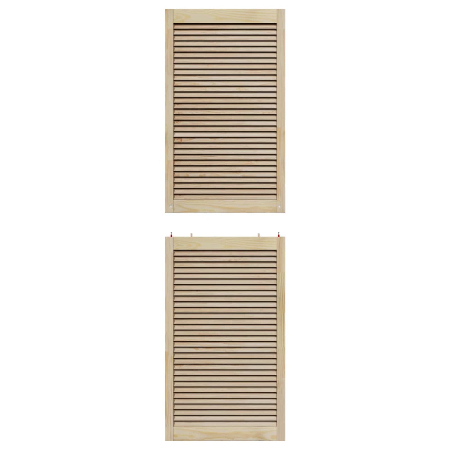 Skabsdør 4 pcs Naturfarvet 201 x 2,1 x 59,5 cm Massiv fyrretræ