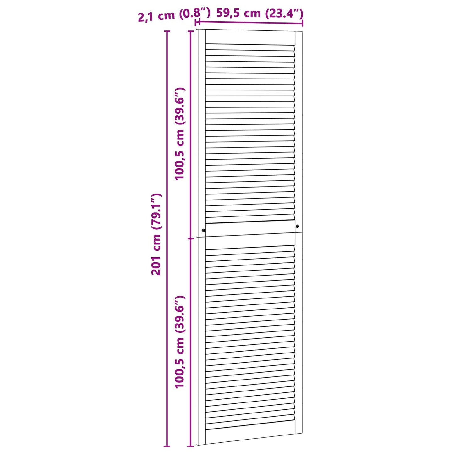 Skabsdør 4 pcs Naturfarvet 201 x 2,1 x 59,5 cm Massiv fyrretræ
