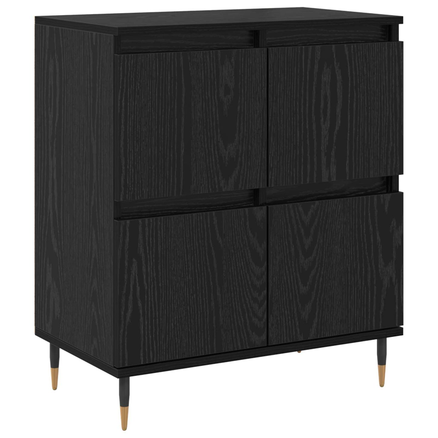 Opbevaringsskab 3 pcs Sort eg 60 x 35 x 70 cm