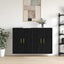 Vægmonteret skab Vægmonteret 2 pcs Sort eg 69,5 x 34 x 90 cm