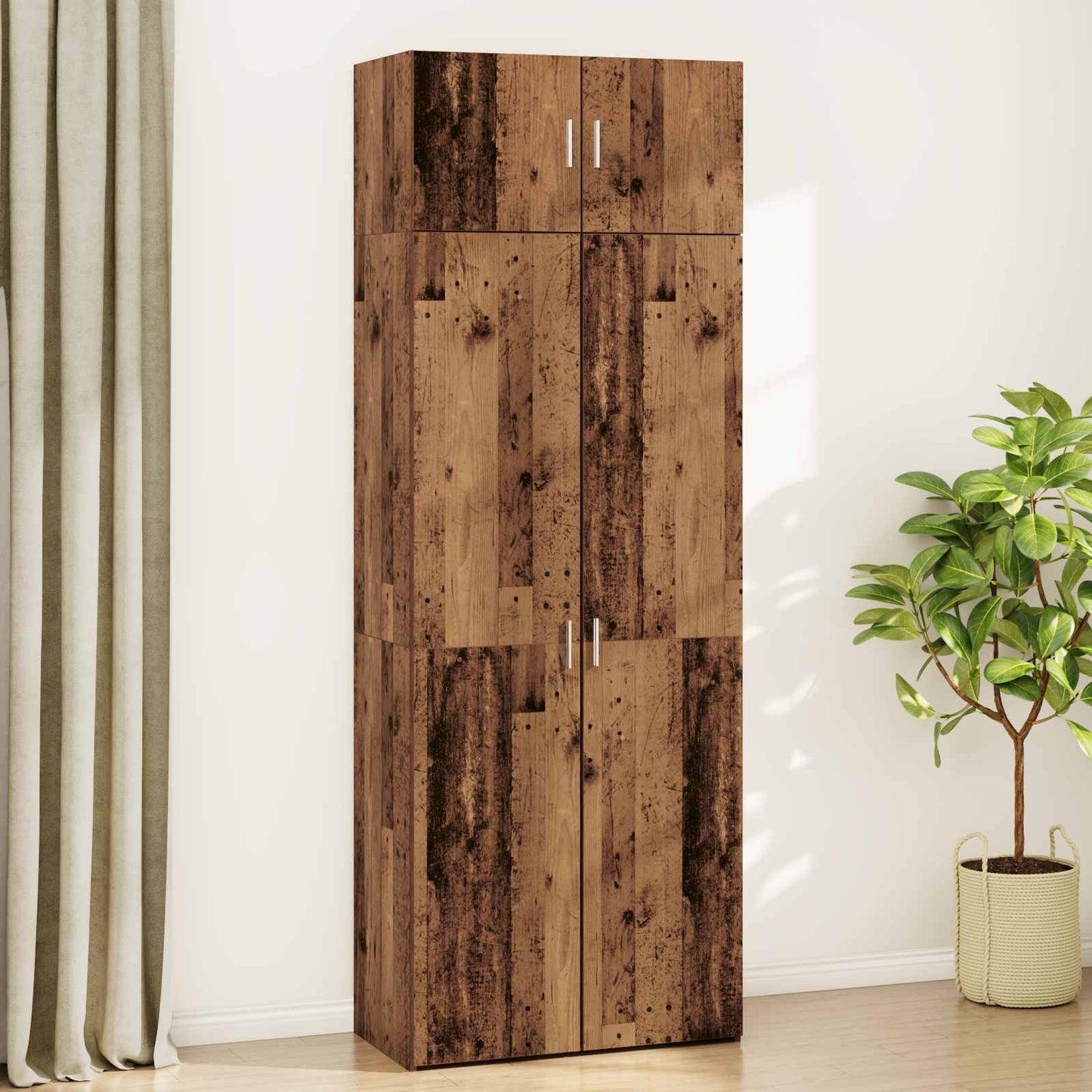 Opbevaringsskab 2 pcs Gammelt træ 80 x 42,5 x 225 cm