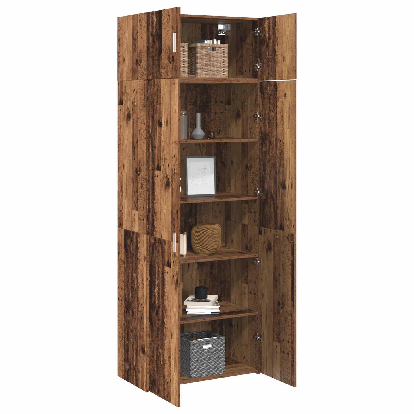 Opbevaringsskab 2 pcs Gammelt træ 80 x 42,5 x 225 cm