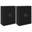 Vægmonteret skab Vægmonteret 2 pcs Sort eg 69,5 x 34 x 90 cm