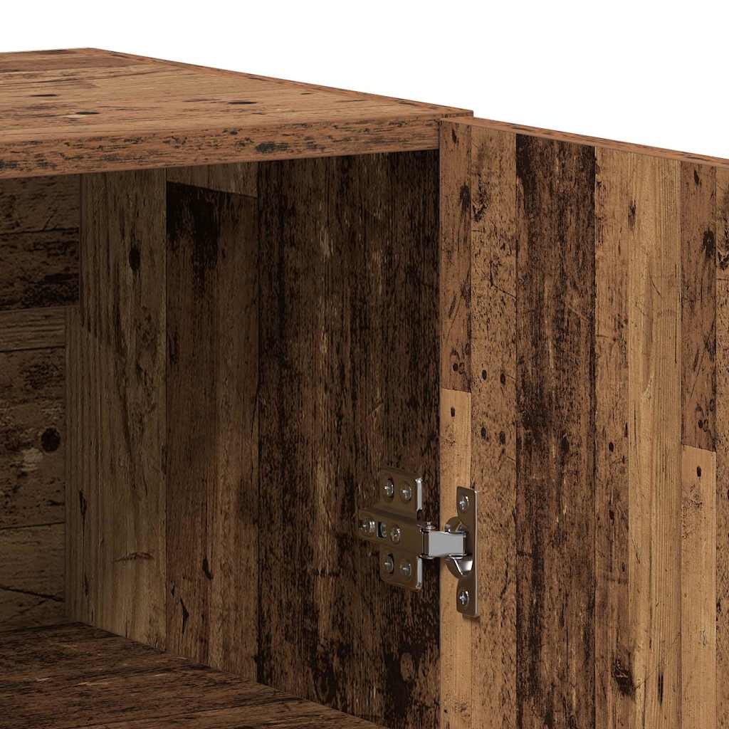Highboard 2 pcs Gammelt træ Konstrueret træ