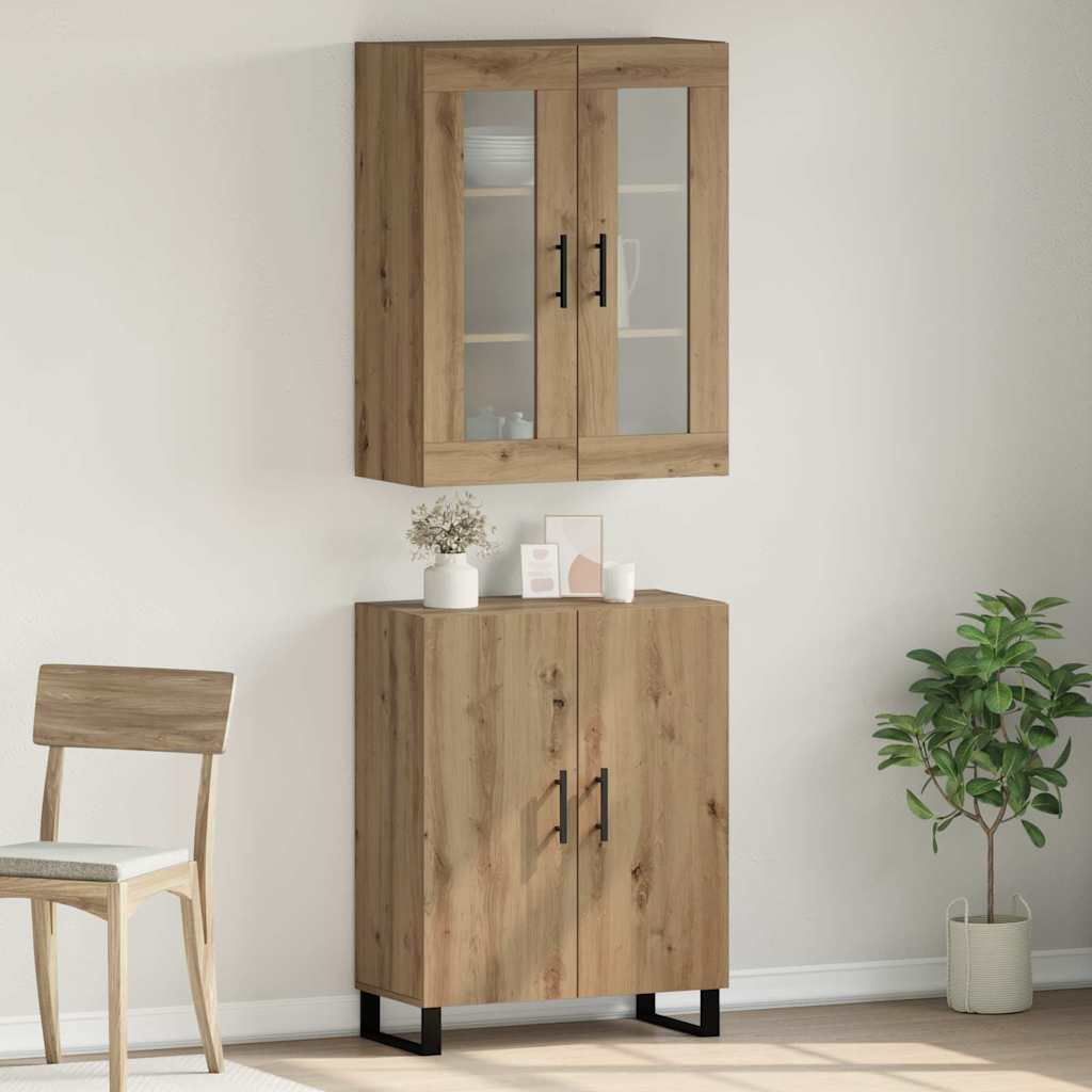 Highboard 2 stk. artisan eg 69,5 x 34 x 180 cm Konstrueret træ