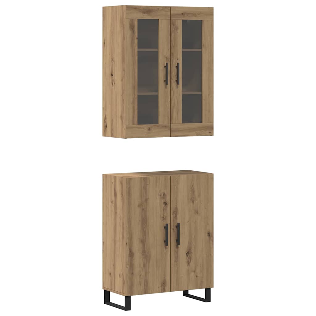 Highboard 2 stk. artisan eg 69,5 x 34 x 180 cm Konstrueret træ