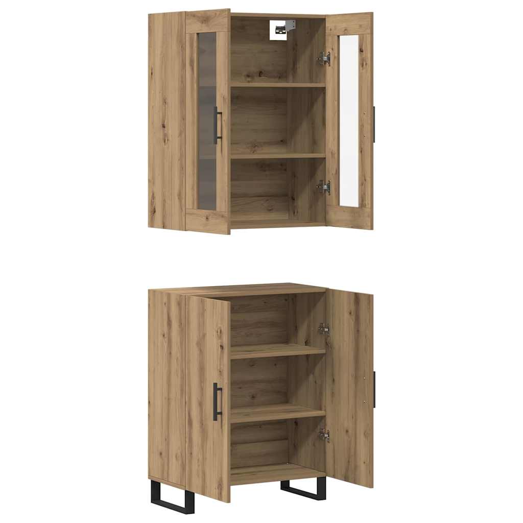 Highboard 2 stk. artisan eg 69,5 x 34 x 180 cm Konstrueret træ