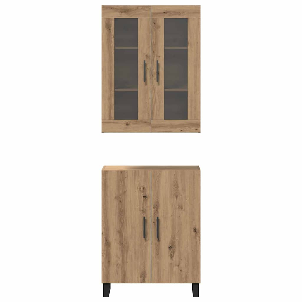 Highboard 2 stk. artisan eg 69,5 x 34 x 180 cm Konstrueret træ