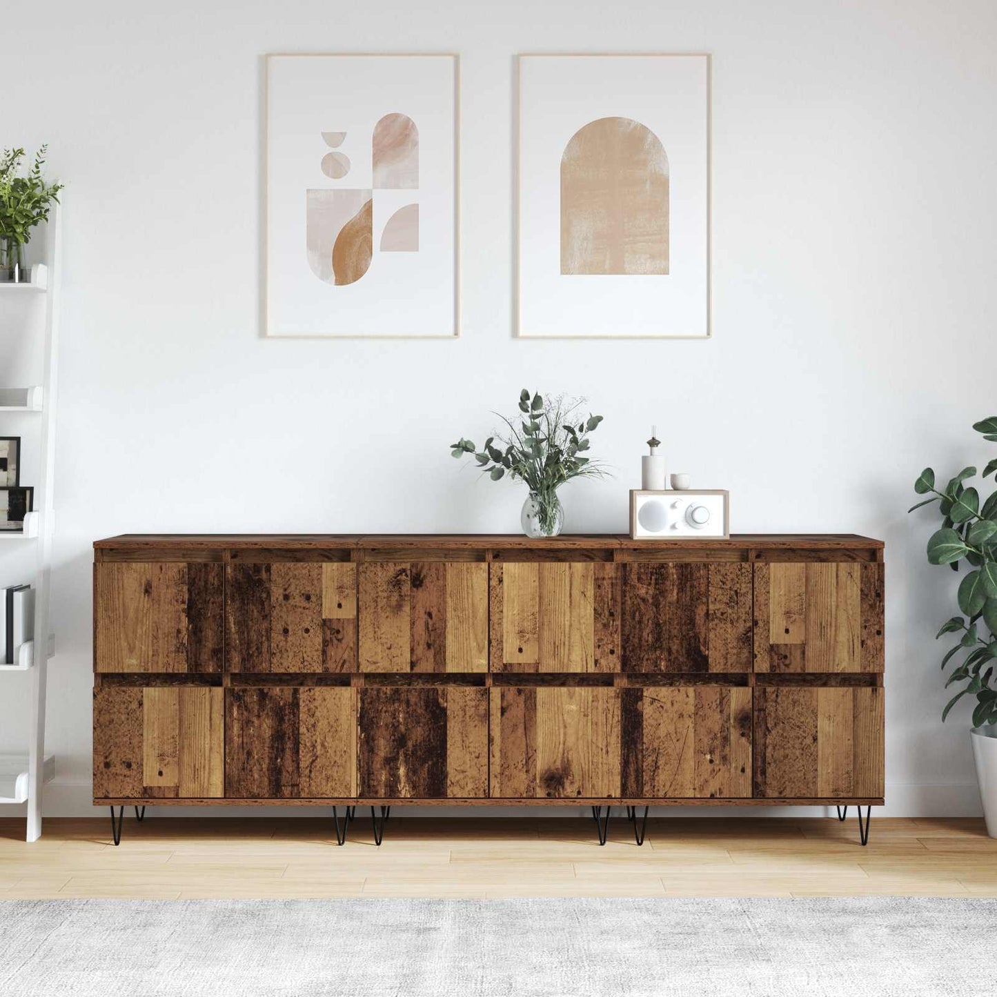 Sideboards 3 pcs Gammelt træ