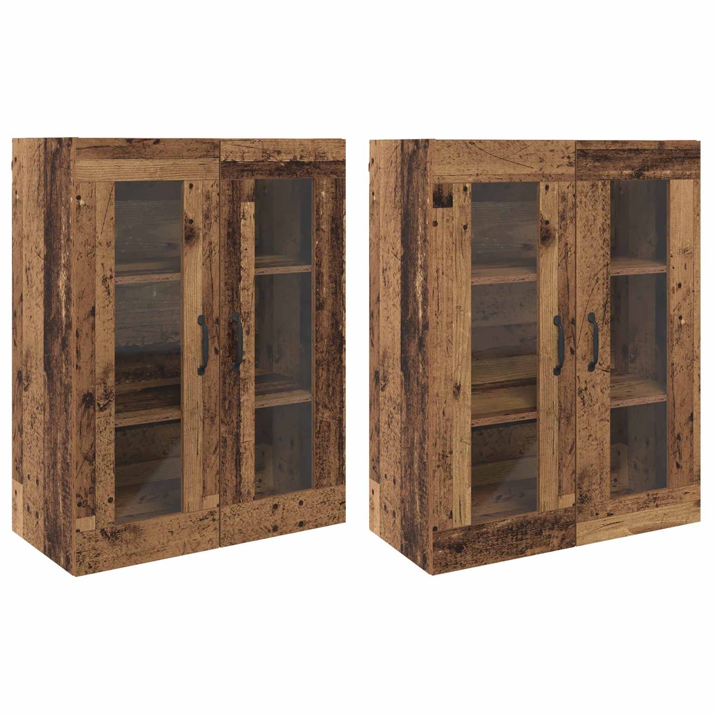 Væghængte skabe 2 pcs Gammelt træ 69,5 x 34 x 90 cm