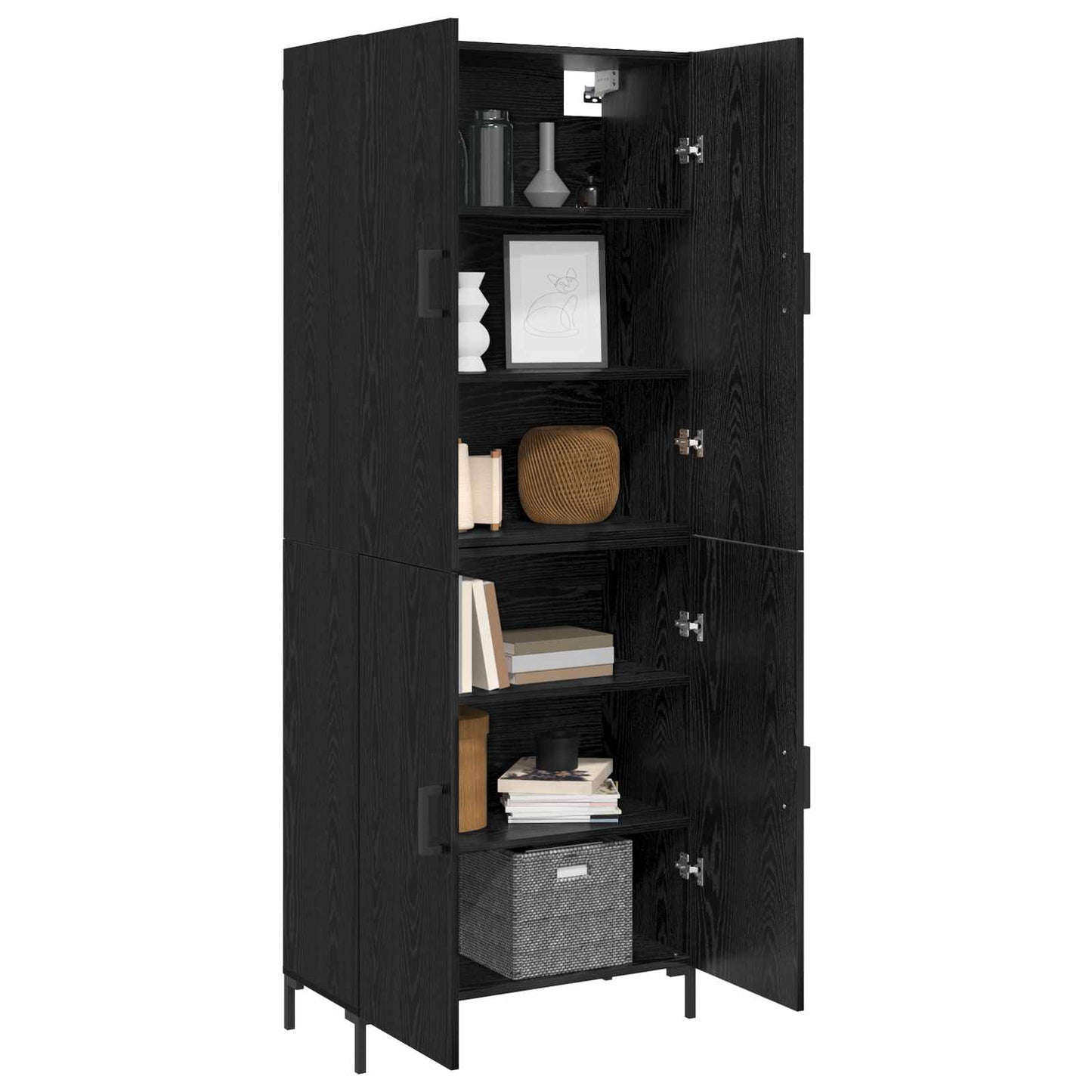 Highboard Sort eg 69,5 x 34 x 180 cm Konstrueret træ