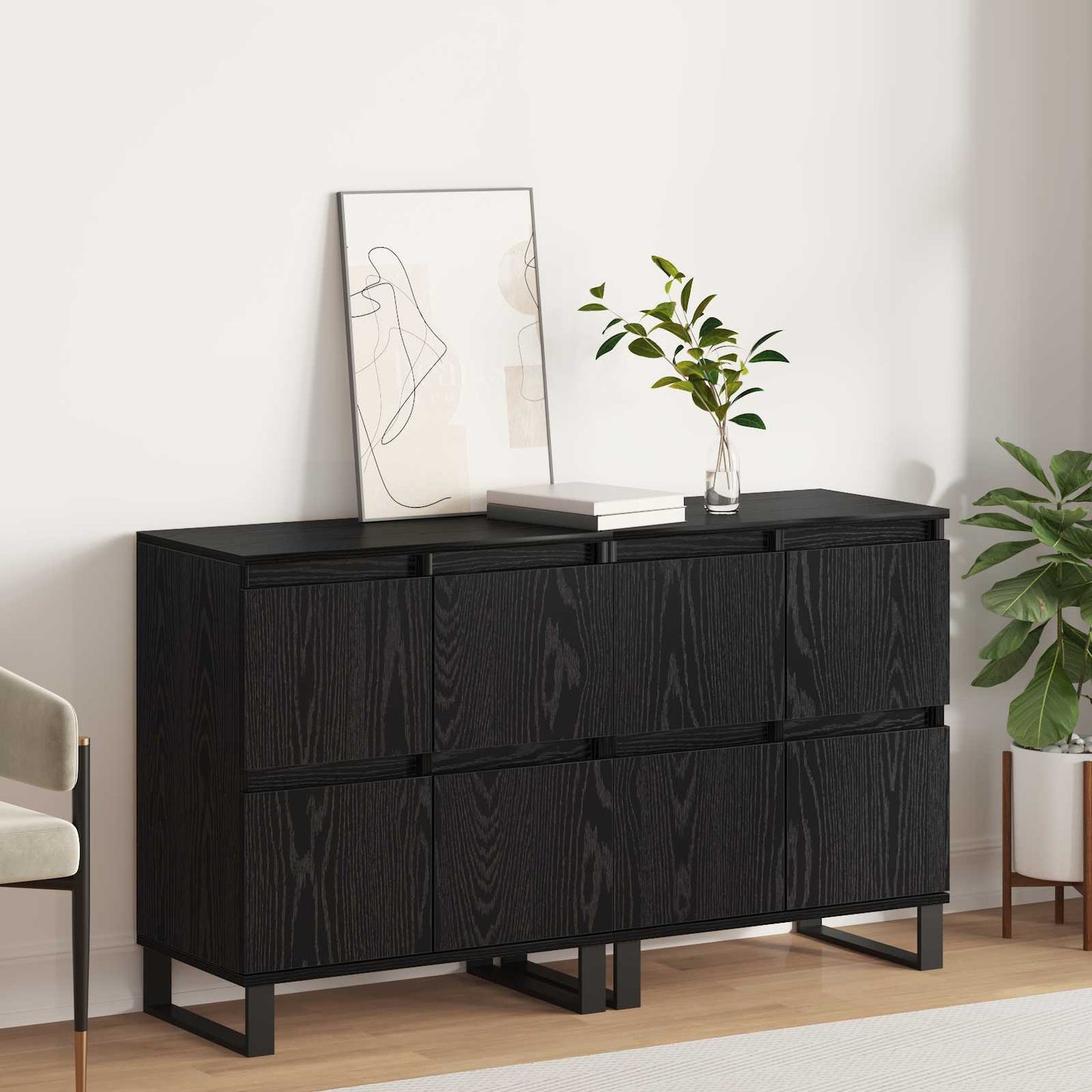 Sideboard 2 pcs Sort eg 60 x 35 x 70 cm