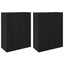 Vægmonteret skab Vægmonteret 2 pcs Sort eg 69,5 x 34 x 90 cm