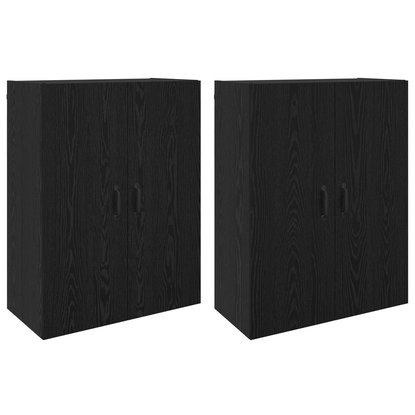 Vægmonteret skab 2 stk. Sort eg 69,5 x 34 x 90 cm