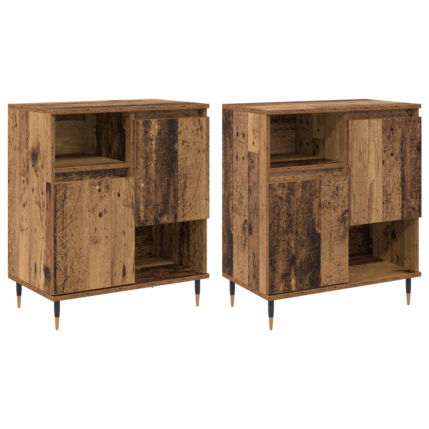 Sideboards 2 pcs Gammelt træ
