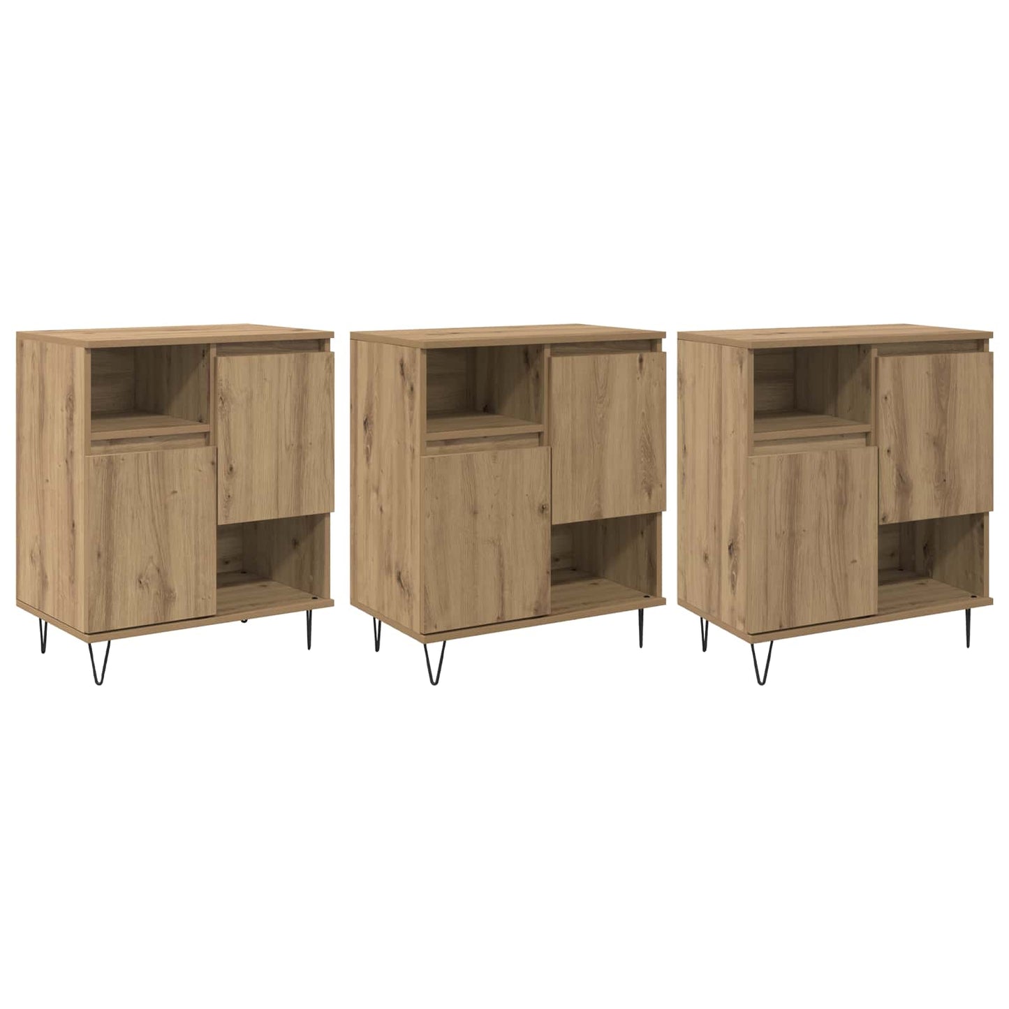 Sideboard 3 pcs Artisan Egetræ 60 x 35 x 70 cm
