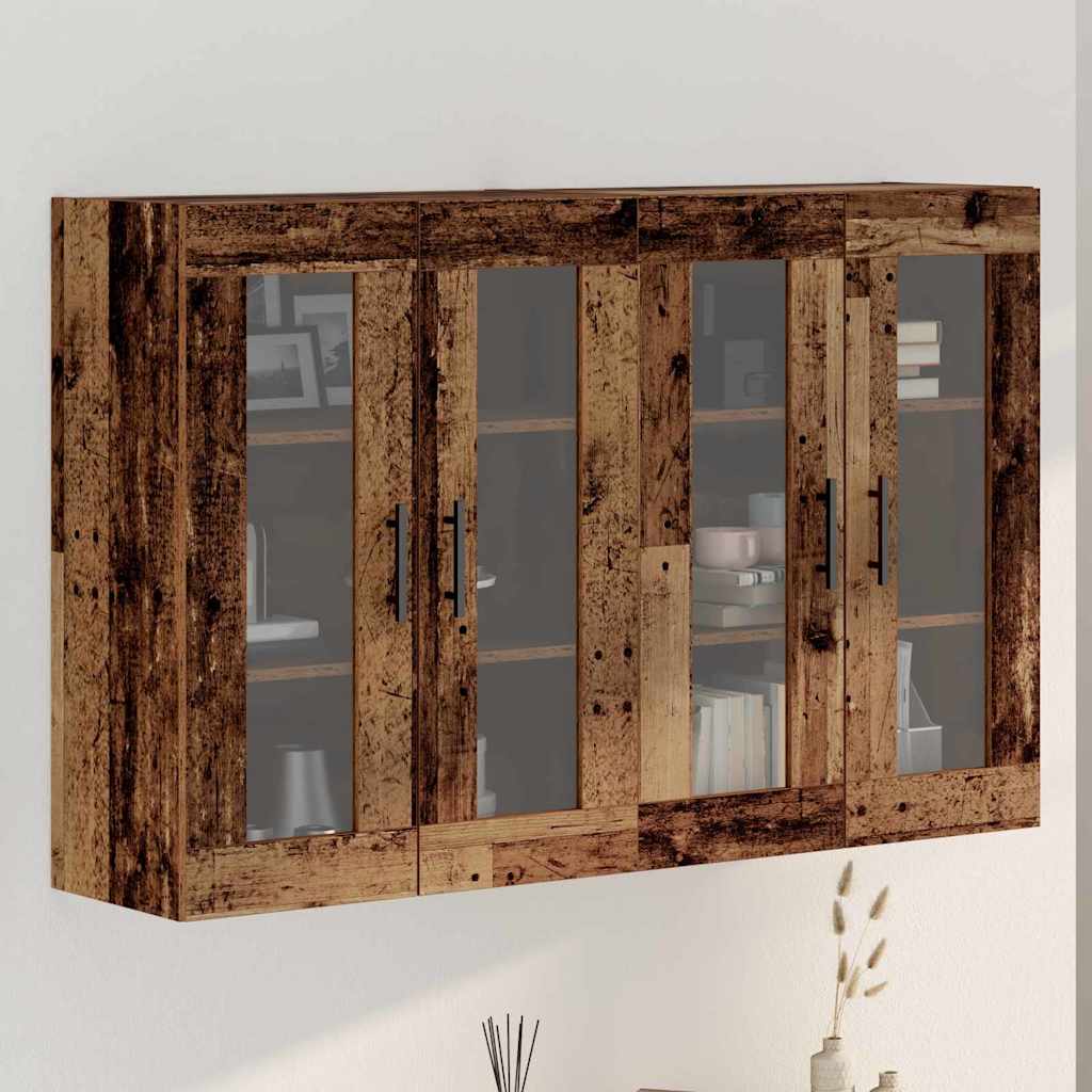 Væghængte skabe 2 pcs Gammelt træ 69,5 x 34 x 90 cm