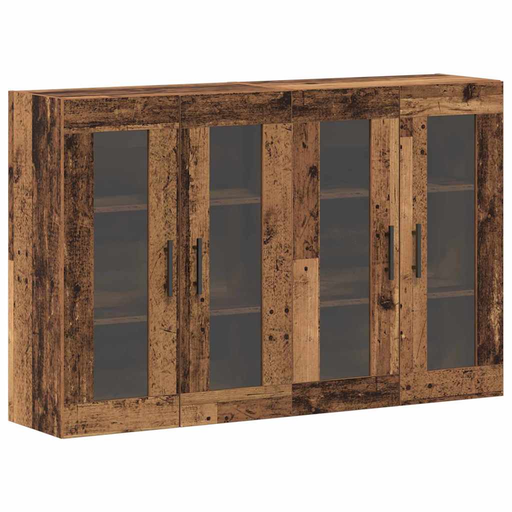 Væghængte skabe 2 pcs Gammelt træ 69,5 x 34 x 90 cm
