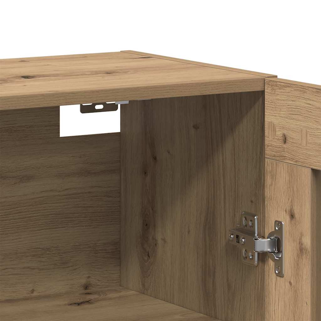 Væghængte skabe 2 pcs Artisan eg og Sort 69,5 x 34 x 90 cm