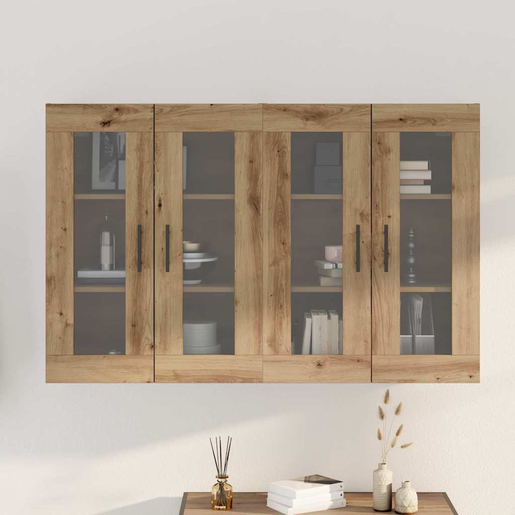 Væghængte skabe 2 pcs Artisan eg og Sort 69,5 x 34 x 90 cm