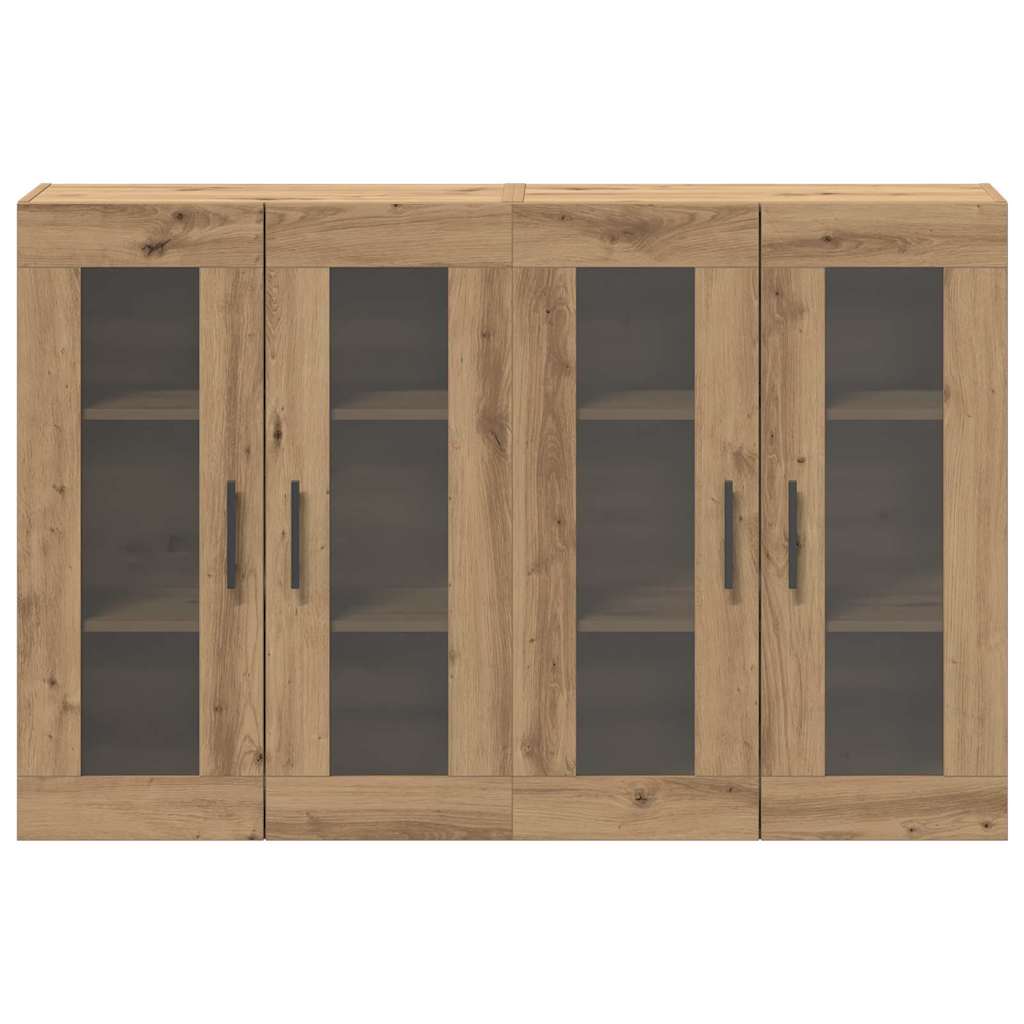Væghængte skabe 2 pcs Artisan eg og Sort 69,5 x 34 x 90 cm