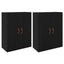 Vægmonteret skab Vægmonteret 2 pcs Sort eg 69,5 x 34 x 90 cm