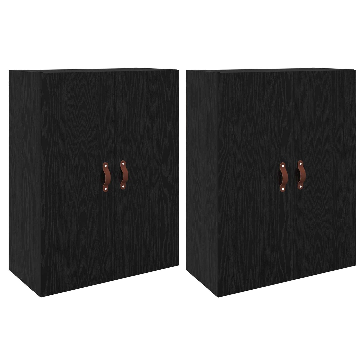 Vægmonteret skab Vægmonteret 2 pcs Sort eg 69,5 x 34 x 90 cm