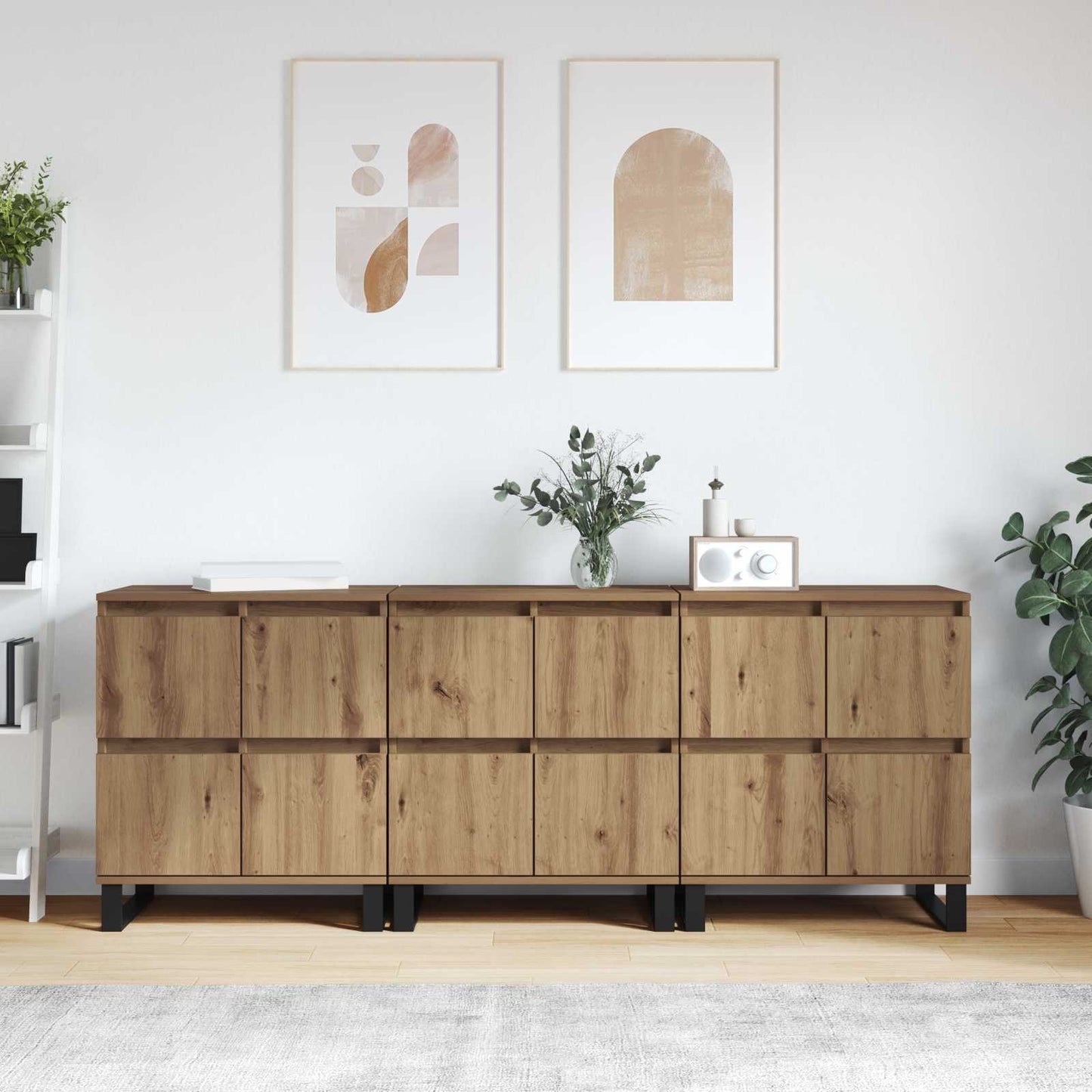Sideboard 3 pcs Artisan Egetræ 60 x 35 x 70 cm