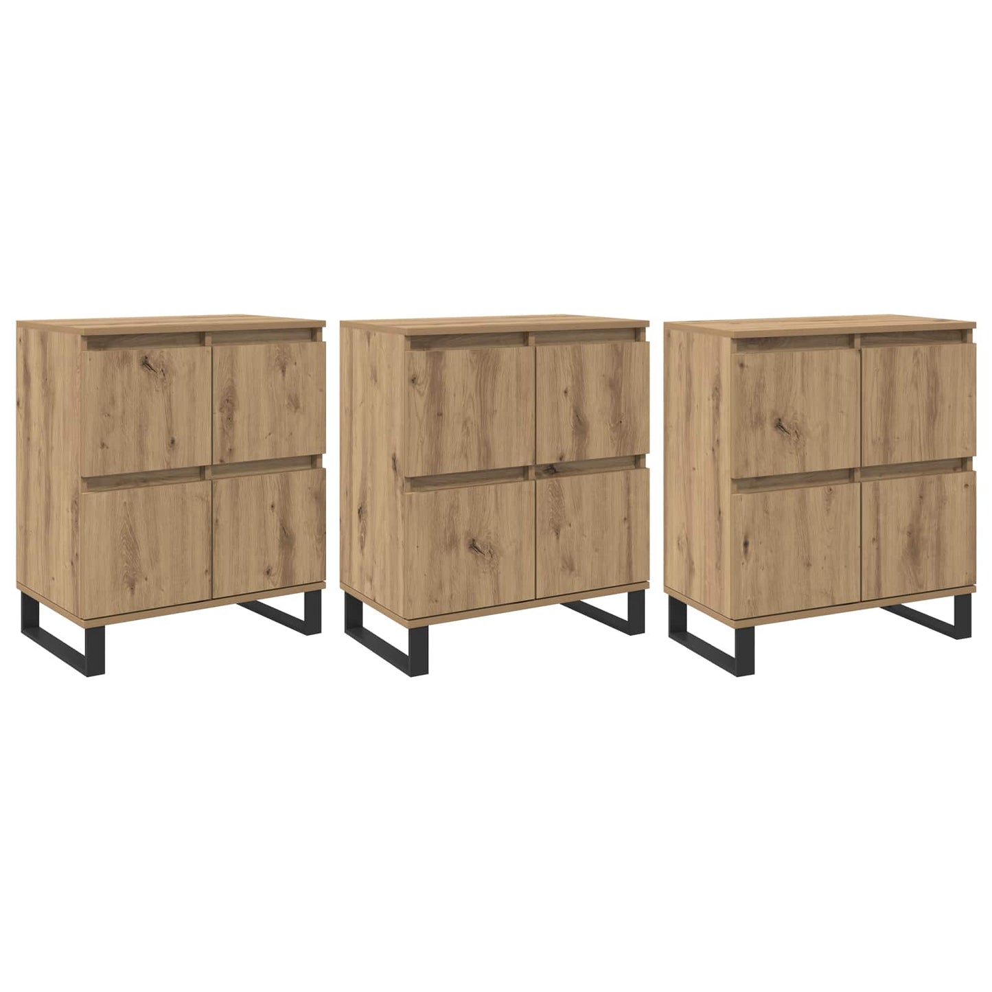 Sideboard 3 pcs Artisan Egetræ 60 x 35 x 70 cm