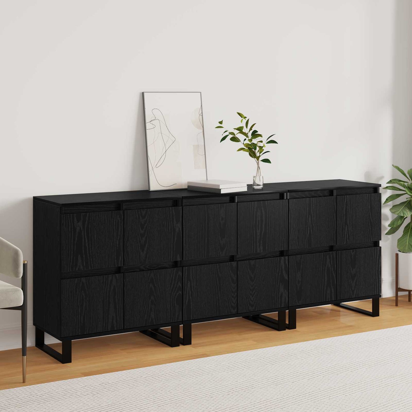 Sideboard 3 pcs Sort eg 60 x 35 x 70 cm